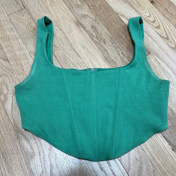 Princess Polly Green Kaeshia Rib Bustier Size 10 - Picture 6 of 10